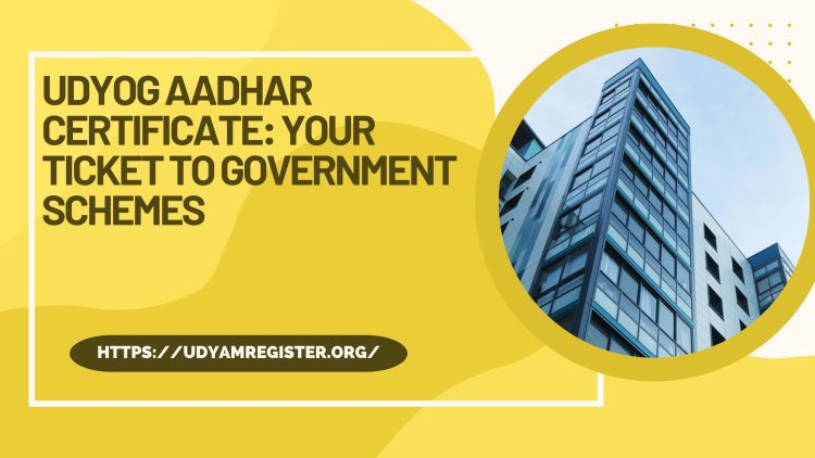 Udyog Aadhar Certificate: Your Ticket to Government Schemes